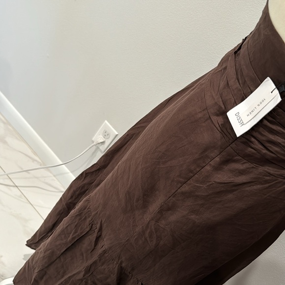 NWT 🏷️ DISSH harrier dark chocolate linen maxi dress US 6 size - Picture 13 of 13